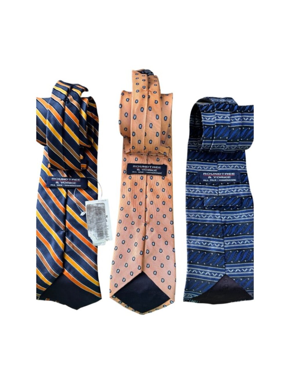 Roundtree & Yorke Silk Ties – Set of 3 – Striped, Geometric, and Patterned - Picture 12 of 16